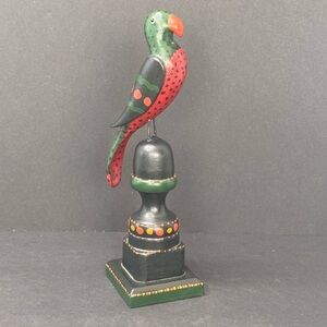 DON NOYES Folk Art Parrot Hand Carved & Painted Signed 1999 RARE